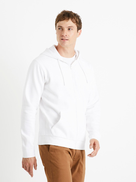 Celio Weißes Sweatshirt mit Reißverschluss Celio Vethree