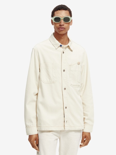 Scotch & Soda Cremefarbene Herren-Jeansjacke Scotch & Soda