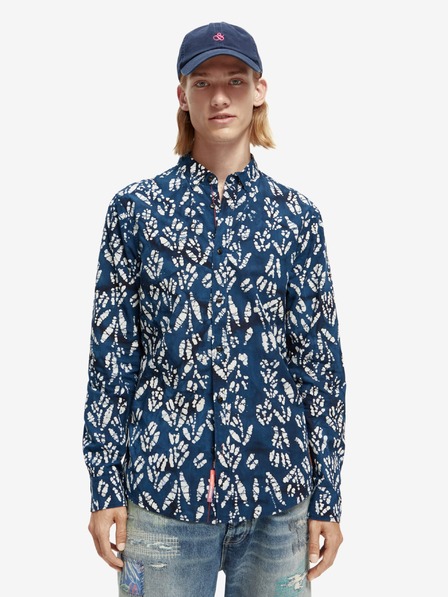 Scotch & Soda Dunkelblau gemustertes Herrenhemd Scotch & Soda