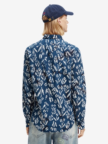 Scotch & Soda Dunkelblau gemustertes Herrenhemd Scotch & Soda