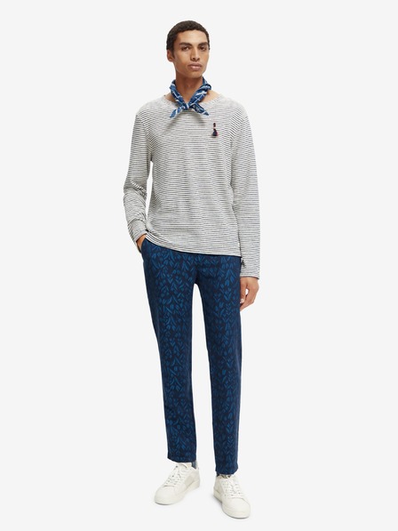 Scotch & Soda Blau-weiß gestreifter leichter Herren-Pullover Scotch & Soda