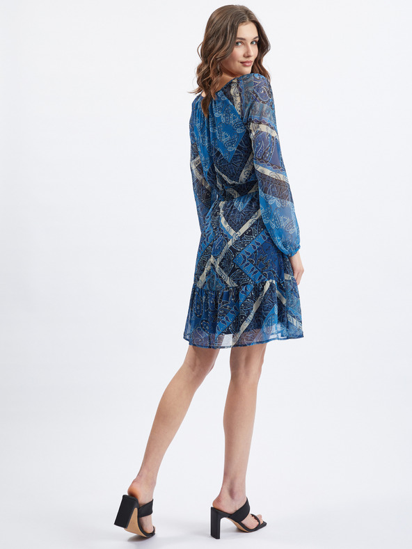 Orsay Dunkelblaues gemustertes Damenkleid ORSAY