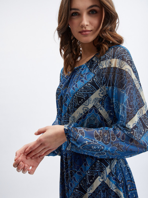 Orsay Dunkelblaues gemustertes Damenkleid ORSAY