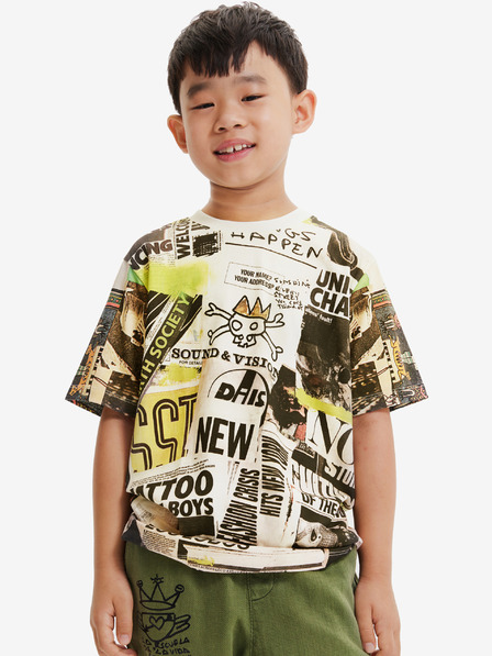 Desigual Desigual Negro Creme Jungen bedrucktes Shirt