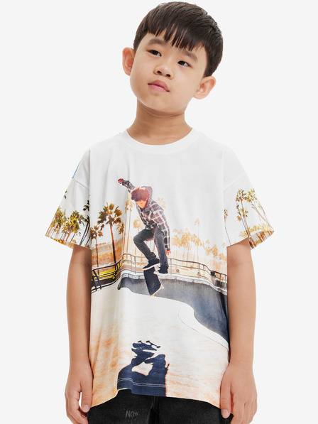 Desigual Weißes bedrucktes T-Shirt für Jungen Desigual Aqua