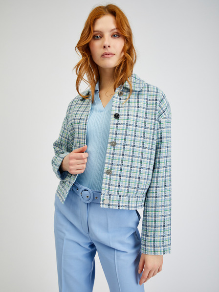 Orsay Hellblau karierter Damen Blazer ORSAY