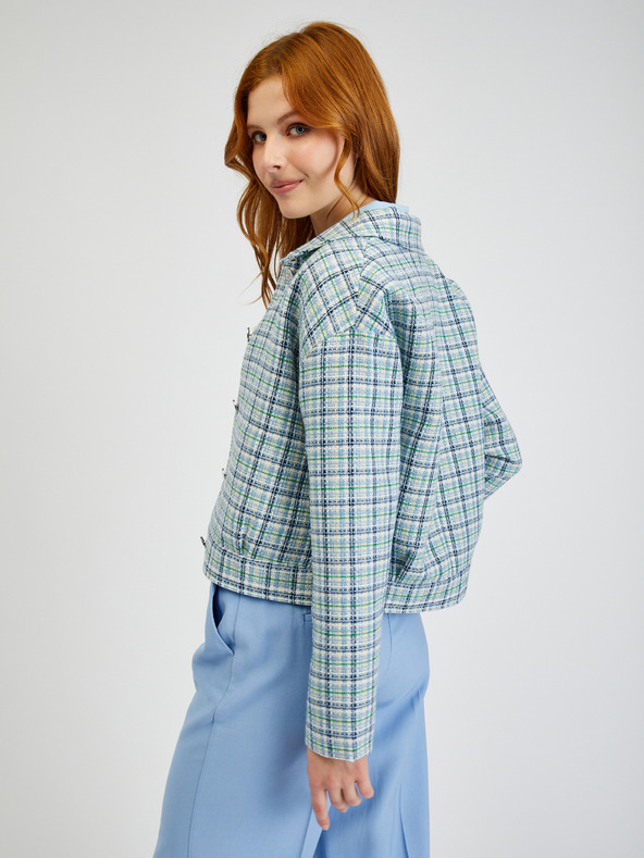 Orsay Hellblau karierter Damen Blazer ORSAY
