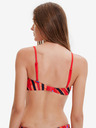 Desigual Desigual Playa rotes gemustertes Damen-Badeoberteil