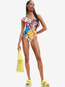 Desigual Weißer gemusterter Damen-Badeanzug Desigual Medewi