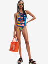 Desigual Schwarzer gestreifter Damen-Badeanzug Desigual Amazonas
