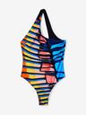 Desigual Schwarzer gestreifter Damen-Badeanzug Desigual Amazonas