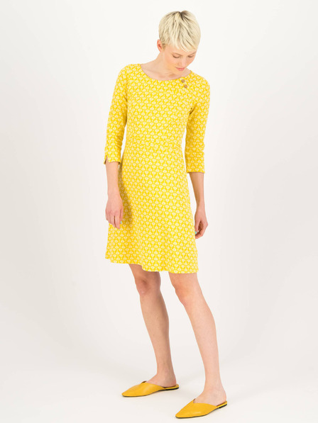Blutsgeschwister Gelbes gemustertes Damenkleid Blutsgeschwister