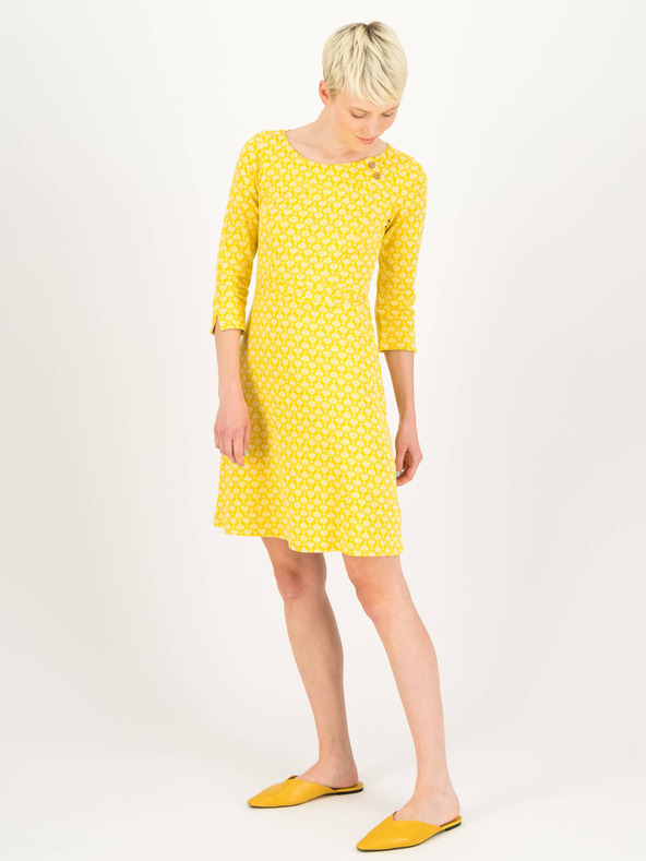 Blutsgeschwister Gelbes gemustertes Damenkleid Blutsgeschwister