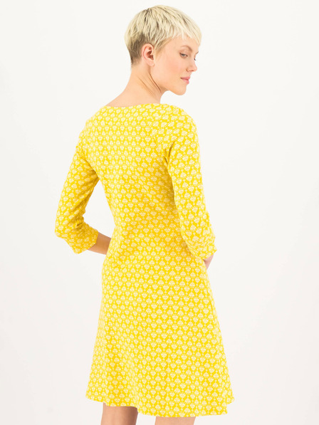 Blutsgeschwister Gelbes gemustertes Damenkleid Blutsgeschwister