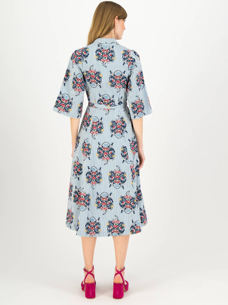 Blutsgeschwister Blau-weiß gestreiftes Damen Hemdblusenkleid Blutsgeschwister