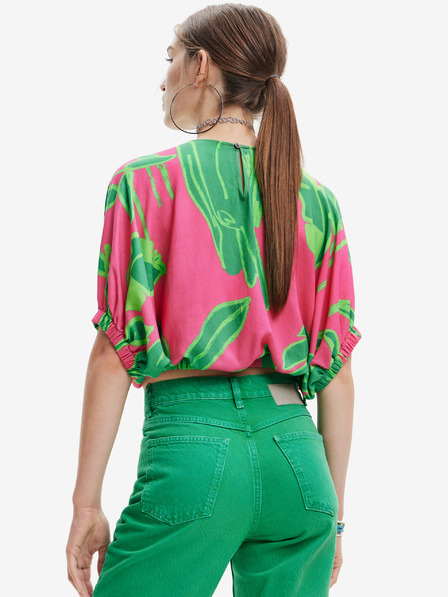 Desigual Grünes und rosa Desigual Garret Damen-Top