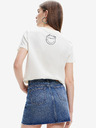 Desigual Weißes Desigual Margarita Smiley Damen T-Shirt
