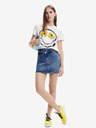 Desigual Weißes Desigual Margarita Smiley Damen T-Shirt