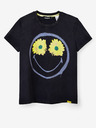 Desigual Schwarzes Desigual Margarita Smiley-T-Shirt für Frauen