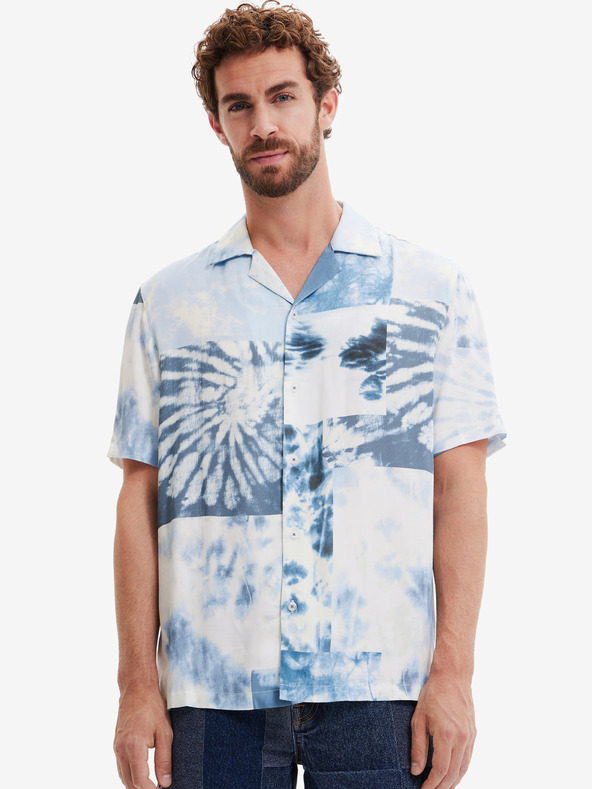 Desigual Weißes gemustertes Herrenhemd Desigual Fresia