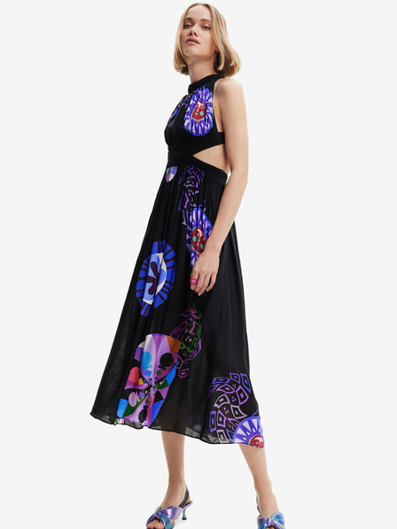 Desigual Schwarzes gemustertes Damenkleid Desigual Sandy