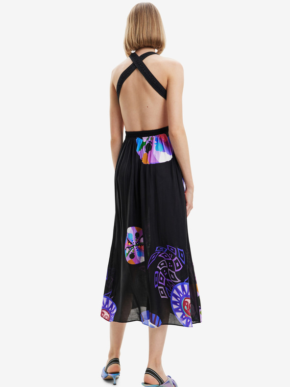 Desigual Schwarzes gemustertes Damenkleid Desigual Sandy