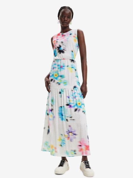 Desigual Weißes gemustertes Damen-Kleid Desigual Avinyon