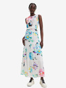 Desigual Weißes gemustertes Damen-Kleid Desigual Avinyon