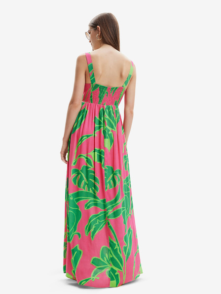 Desigual Grünes und rosa gemustertes Desigual Damen-Kleid Damila