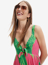 Desigual Grünes und rosa gemustertes Desigual Damen-Kleid Damila