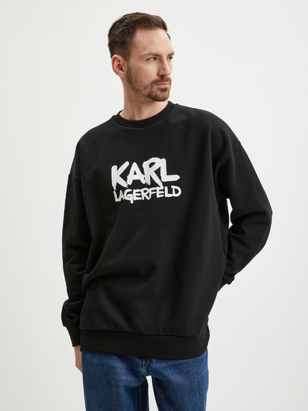 Karl Lagerfeld Schwarzes Herren-Sweatshirt KARL LAGERFELD