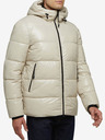 Geox Cremefarbene Herren-Steppwinterjacke mit Kapuze Geox Sile