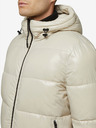Geox Cremefarbene Herren-Steppwinterjacke mit Kapuze Geox Sile
