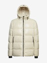Geox Cremefarbene Herren-Steppwinterjacke mit Kapuze Geox Sile