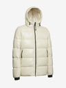 Geox Cremefarbene Herren-Steppwinterjacke mit Kapuze Geox Sile