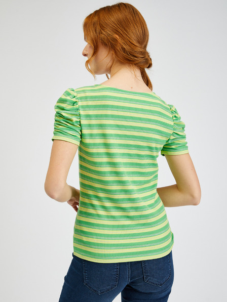 Orsay Gelb und grün gestreiftes Damen-T-Shirt ORSAY
