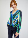 Orsay Blau-grün gestreifte Damen-Satinbluse ORSAY