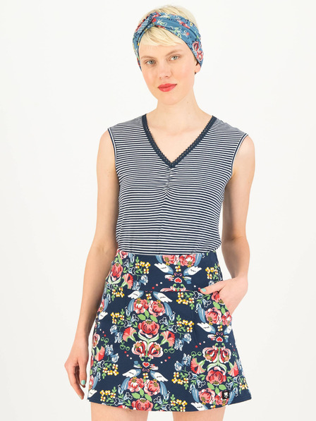 Blutsgeschwister Dunkelblauer Damen-Blumenrock Blutsgeschwister