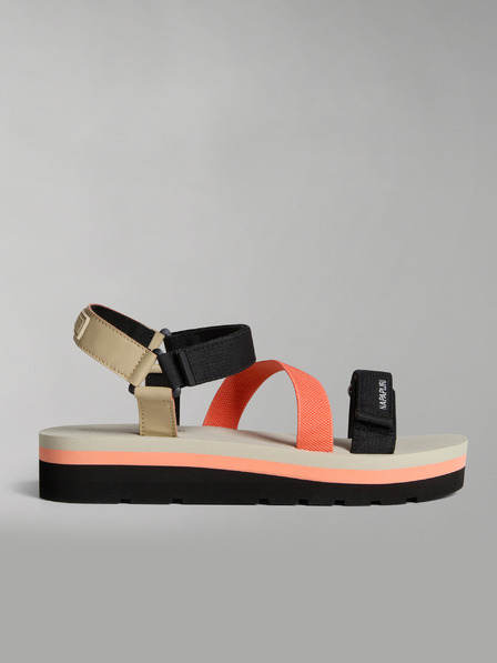 Napapijri Schwarz und orange Damen Sandalen NAPAPIJRI