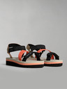 Napapijri Schwarz und orange Damen Sandalen NAPAPIJRI