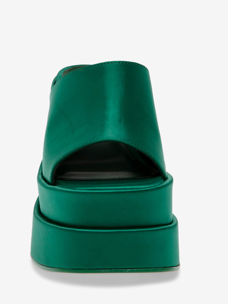 Steve Madden Dunkelgrüne Damenpantoffeln mit Absatz Steve Madden