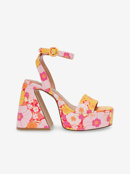 Steve Madden Orangefarbene und rosa Damen-Sandalen mit Absatz Steve Madden