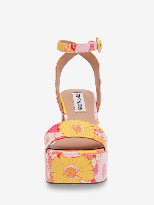 Steve Madden Orangefarbene und rosa Damen-Sandalen mit Absatz Steve Madden