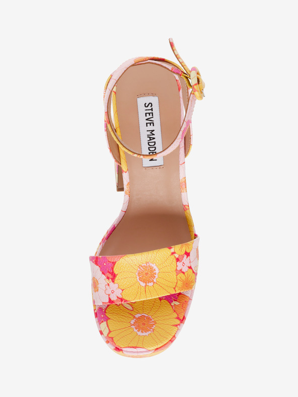 Steve Madden Orangefarbene und rosa Damen-Sandalen mit Absatz Steve Madden