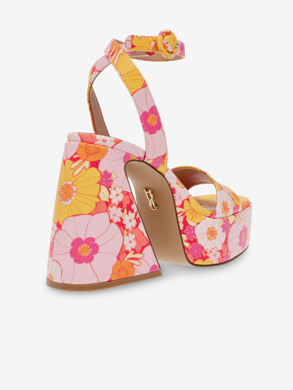 Steve Madden Orangefarbene und rosa Damen-Sandalen mit Absatz Steve Madden