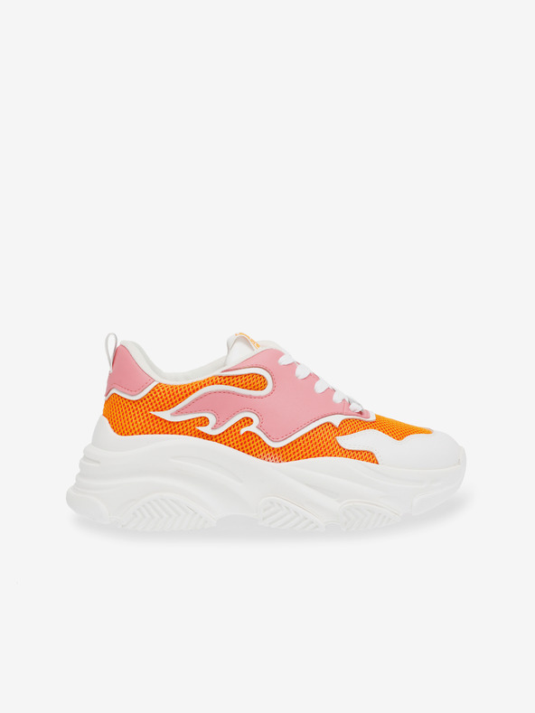 Steve Madden Weiße und orangefarbene Damen Plateau-Sneakers Steve Madden