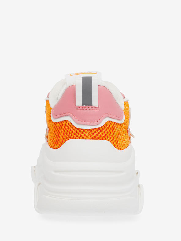 Steve Madden Weiße und orangefarbene Damen Plateau-Sneakers Steve Madden