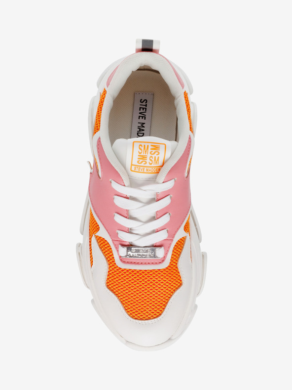Steve Madden Weiße und orangefarbene Damen Plateau-Sneakers Steve Madden