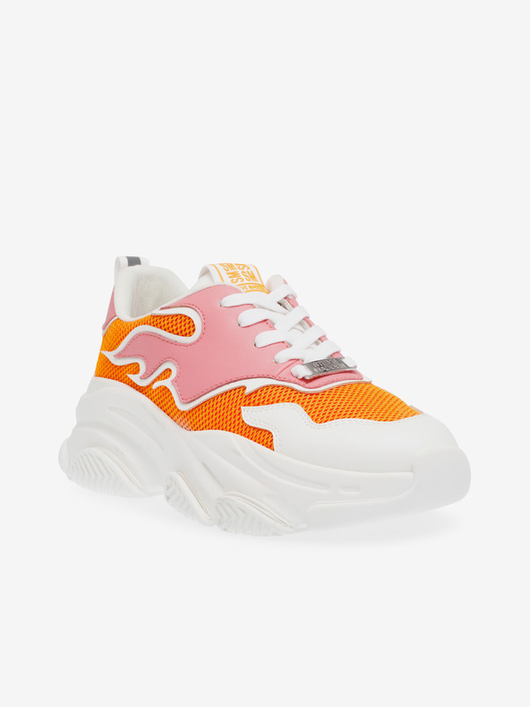 Steve Madden Weiße und orangefarbene Damen Plateau-Sneakers Steve Madden