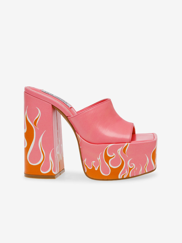 Steve Madden Rosa und orangefarbene Damen-Slipper mit Absatz Steve Madden